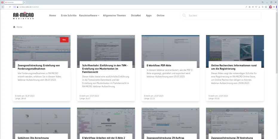 RA-MICRO Mediathek